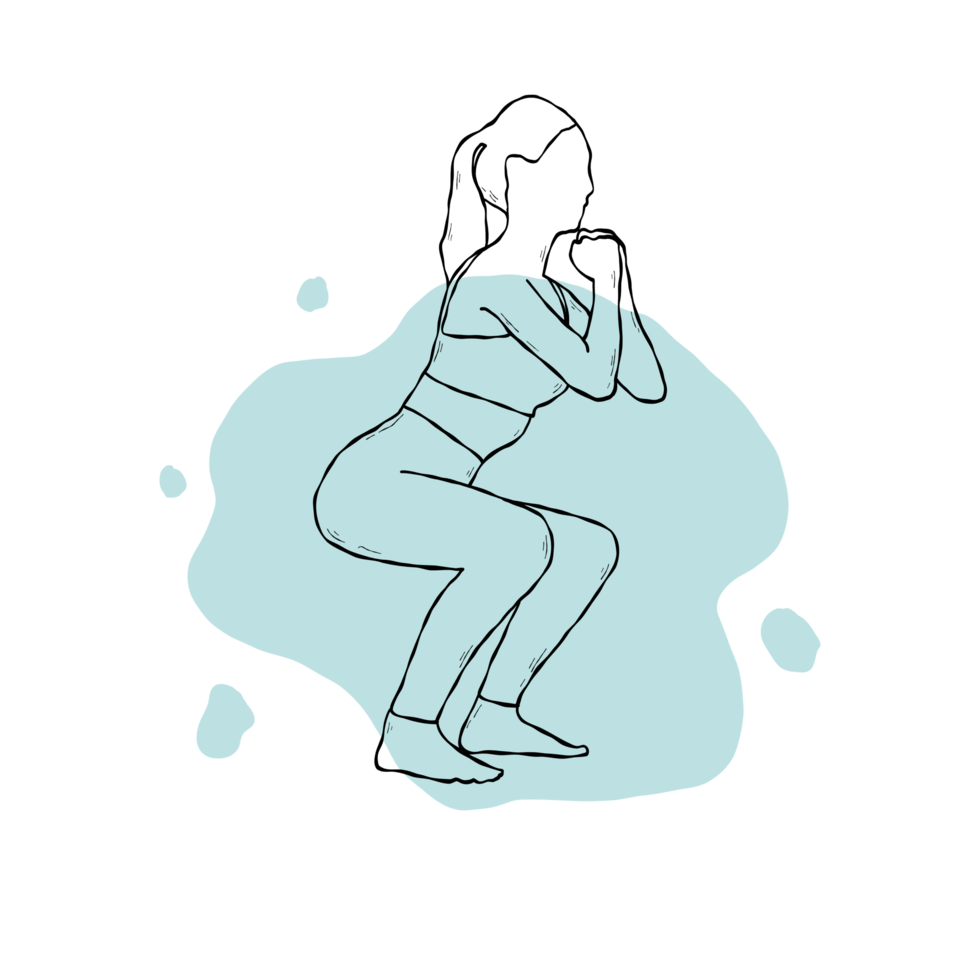 lineart women exercising yoga pose png