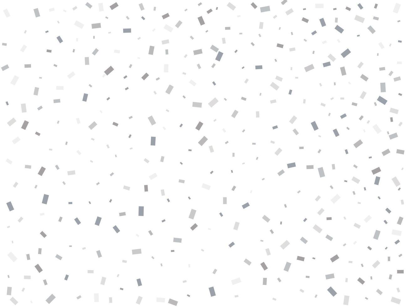 New Year silver Rectangular glitter confetti background. White festive texture. vector