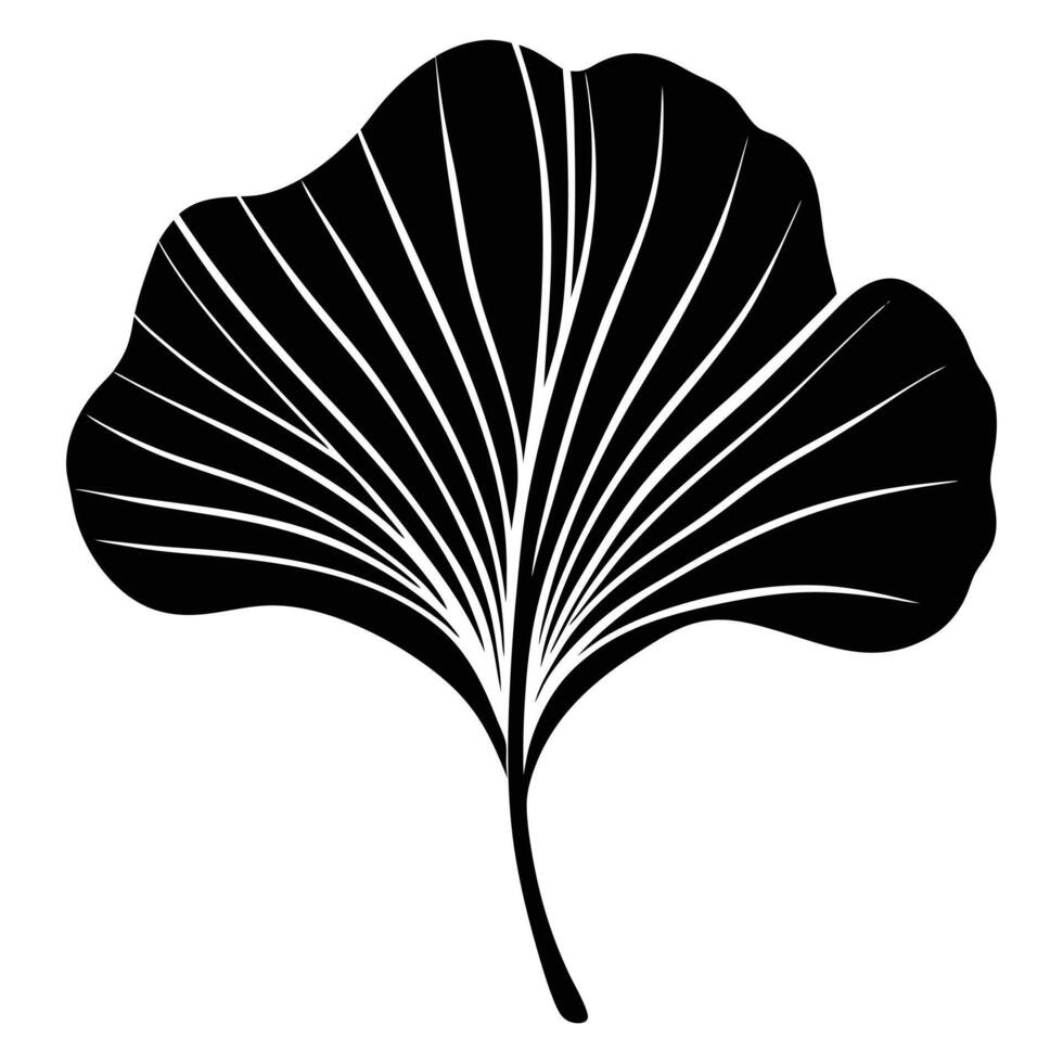 Bold Ginkgo Leaf Silhouette Design vector