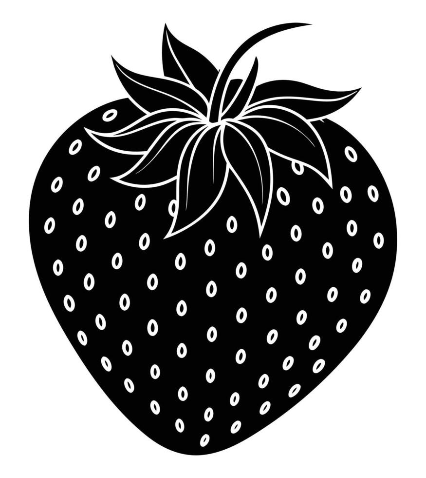Strawberry Fruit Silhouette art design vector