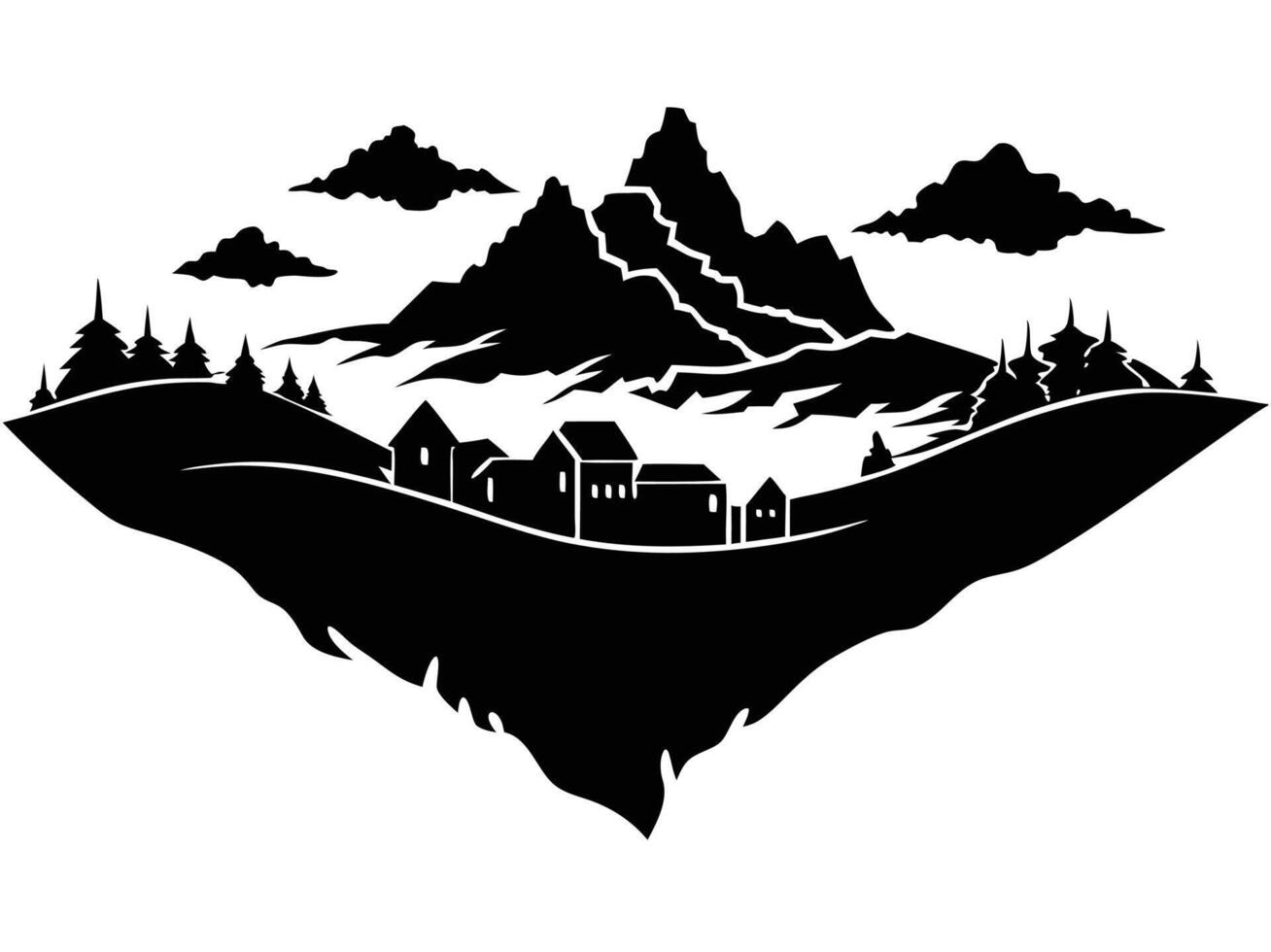 Highlands Elevated areas with rolling hills and valleys vector