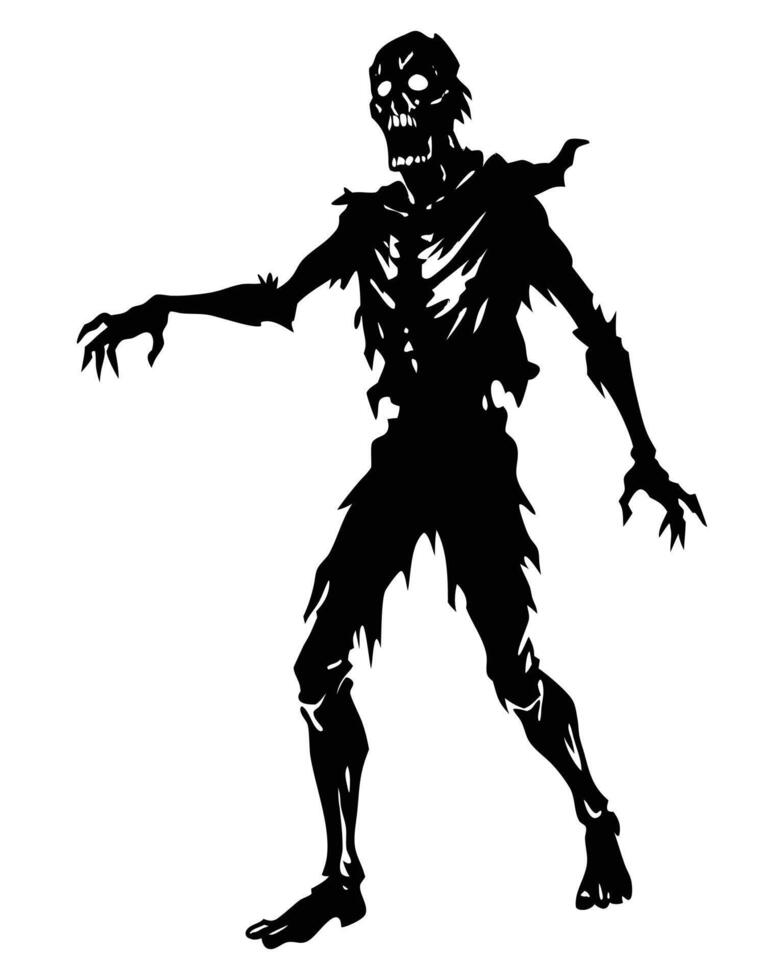 Zombie Walking Silhouette Design vector