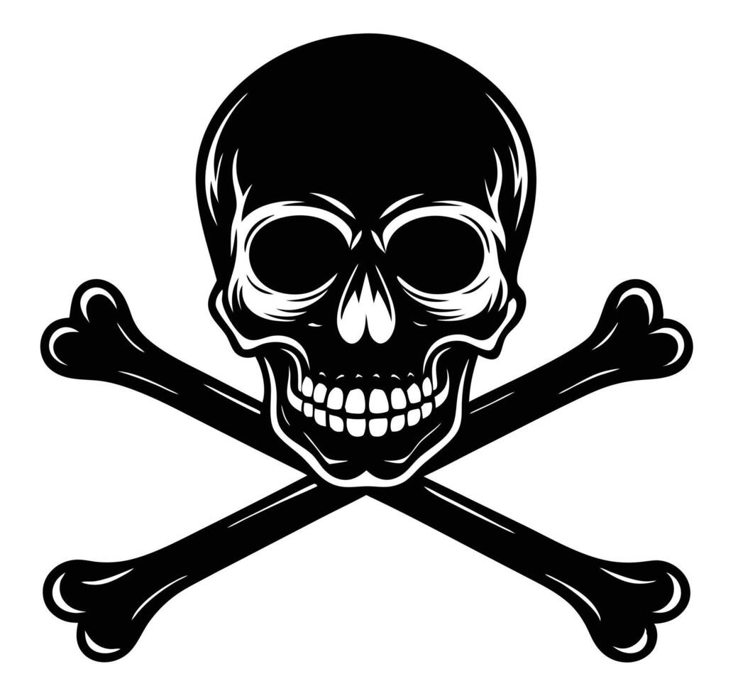 Skull and Crossbones Silhouette Design vector