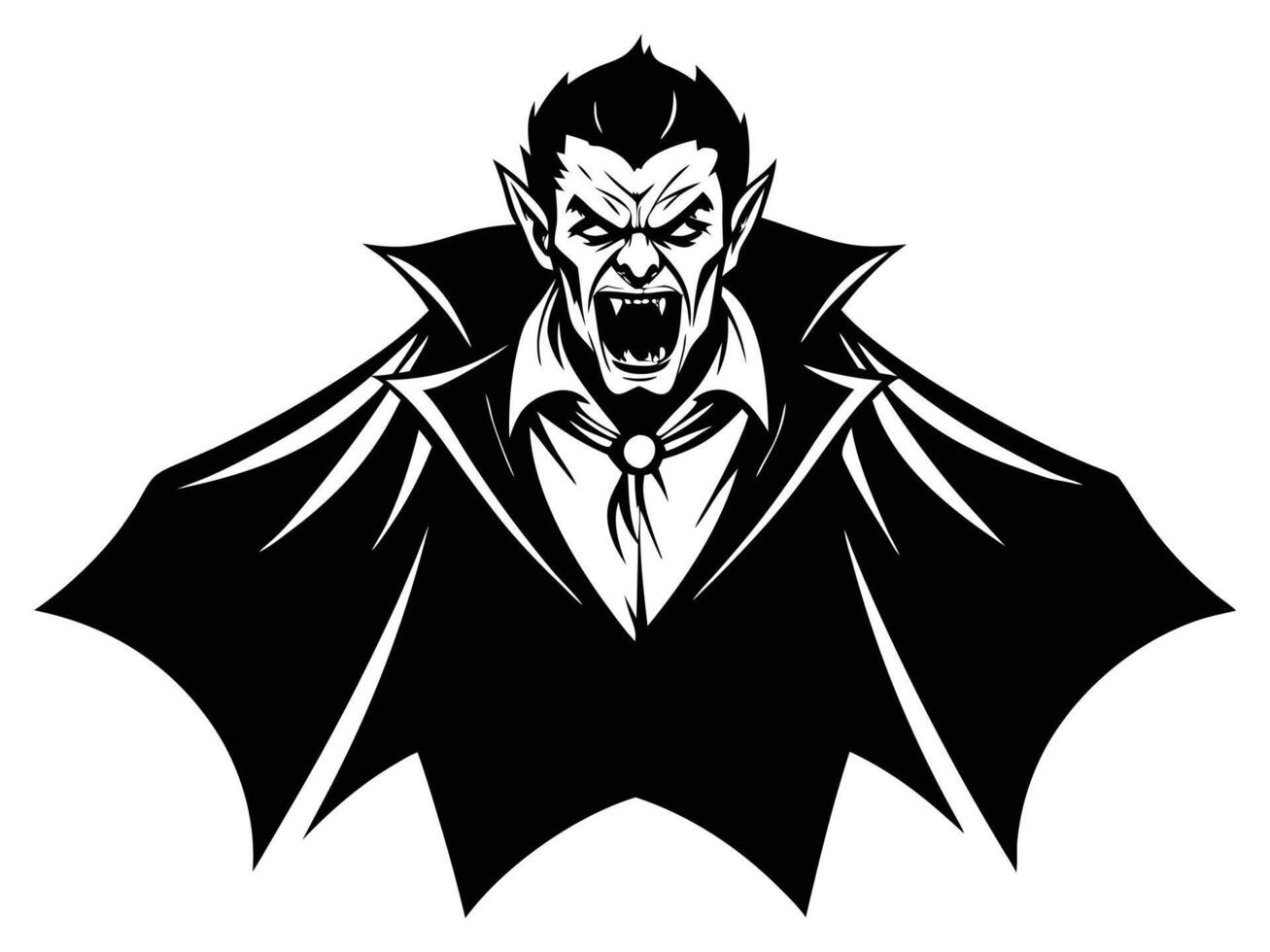 Vampire with Cape Silhouette Design vector