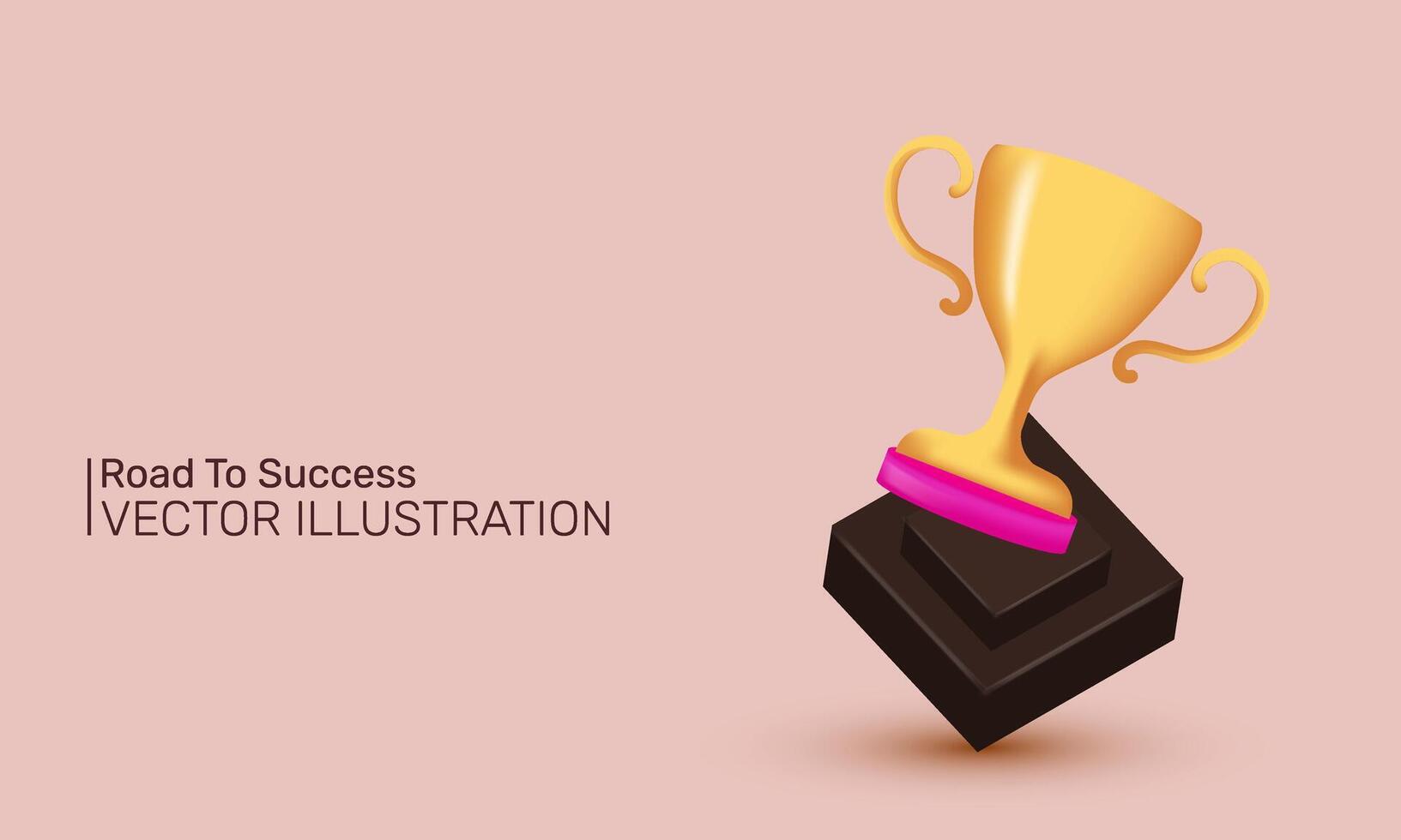 3d illustration realistic trophy cup golden new concept design vector