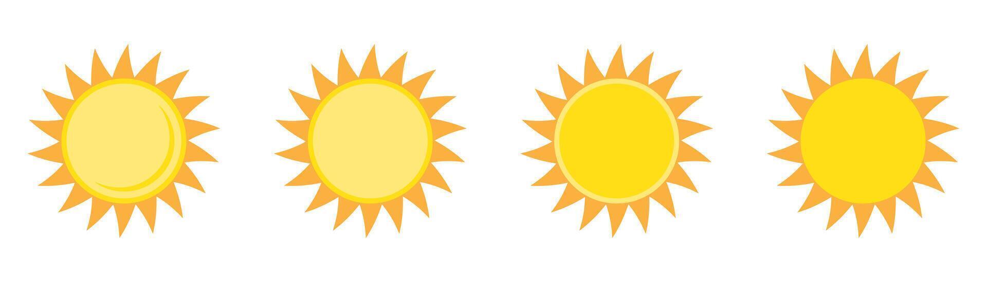 Sun icon in flat style, simple yellow sun. vector