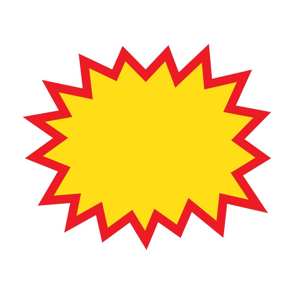 Blank sale tags. Ribbon sale banners. Red and yellow starburst stickers. Pop art funny bang bubble on white background. Cartoon comic style. vector