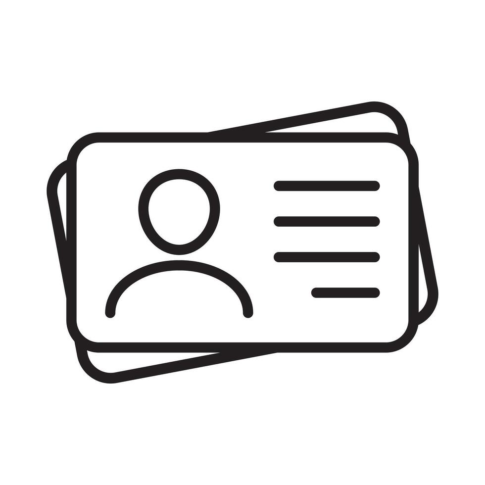 ID Card icon collection. Employee clerk card, driver license, Identification card, staff identification card symbol. Design for website and mobile app. vector