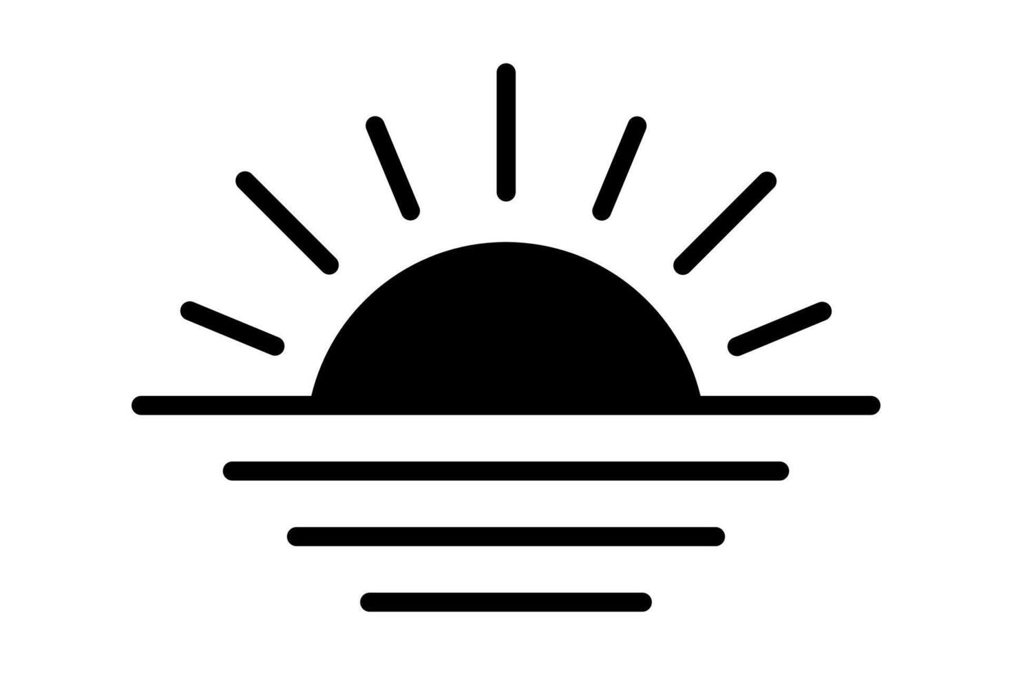 Sunset icon, sunrise icon. Sun, rise symbol. Morning icon. vector
