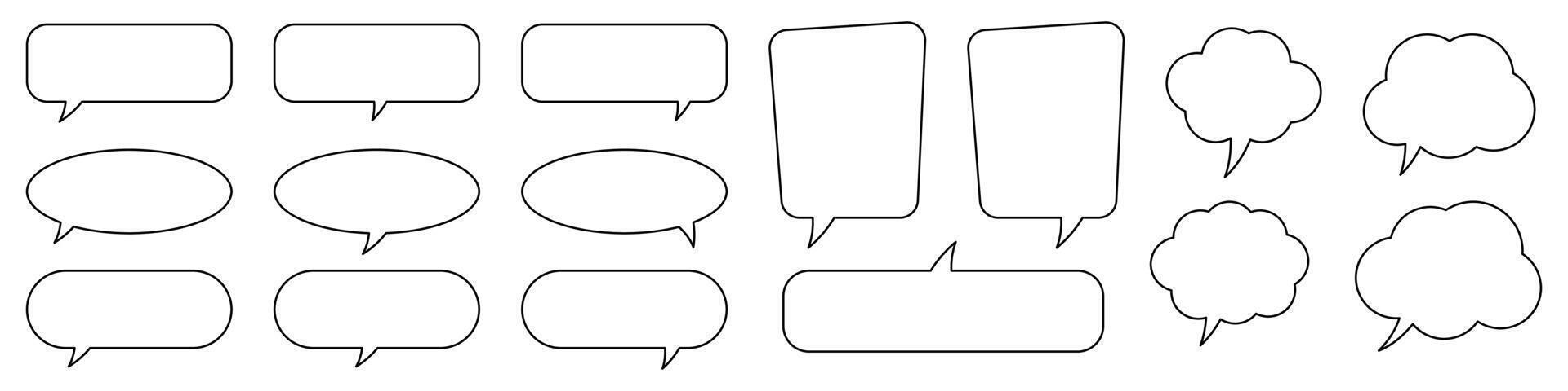 Speech bubble, speech balloon, chat bubble line art icon for apps and websites. vector