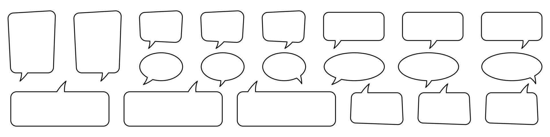 Speech bubble, speech balloon, chat bubble line art icon for apps and websites. vector