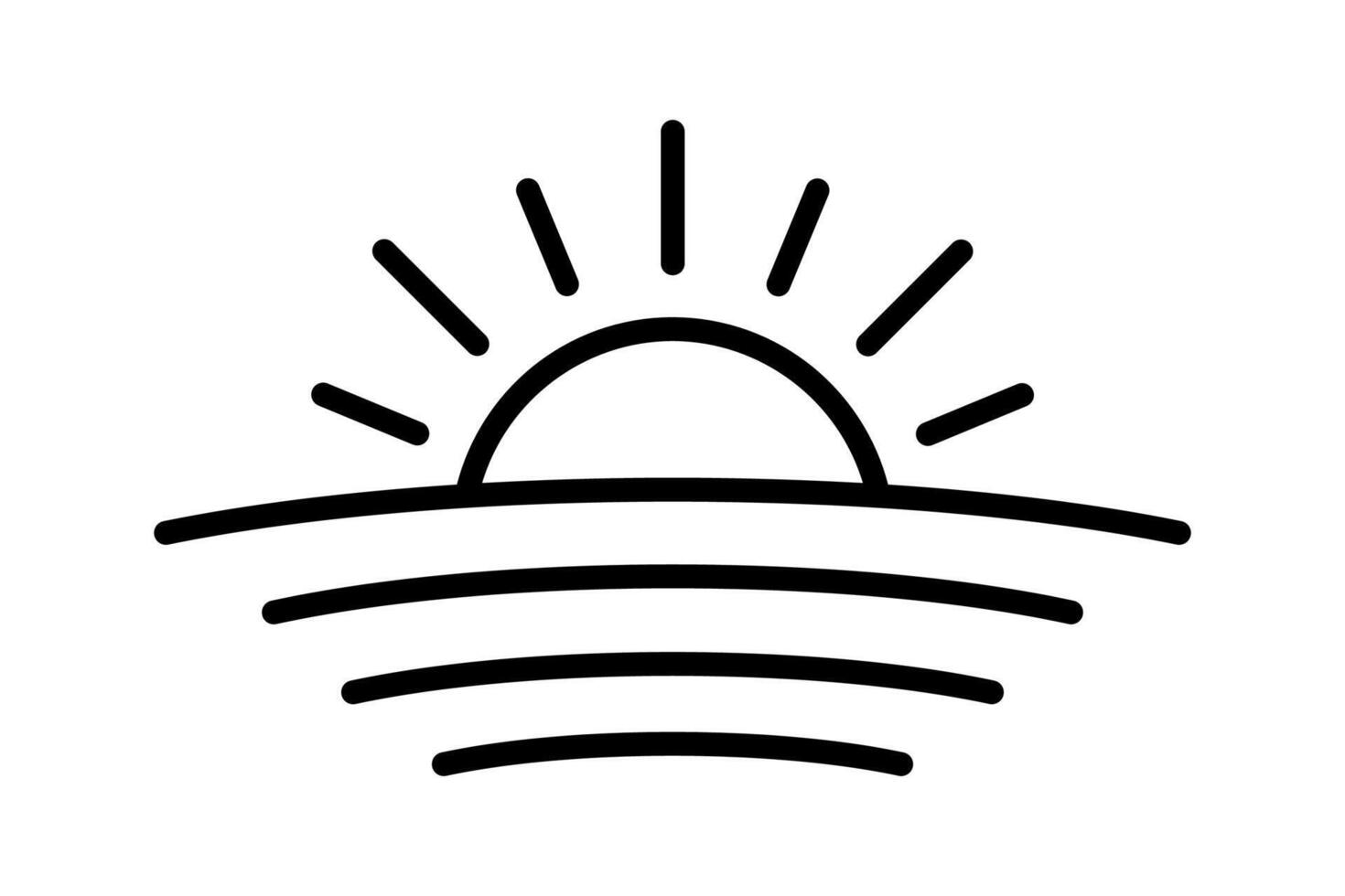 Sunset icon, sunrise icon. Sun, rise symbol. Morning icon. vector
