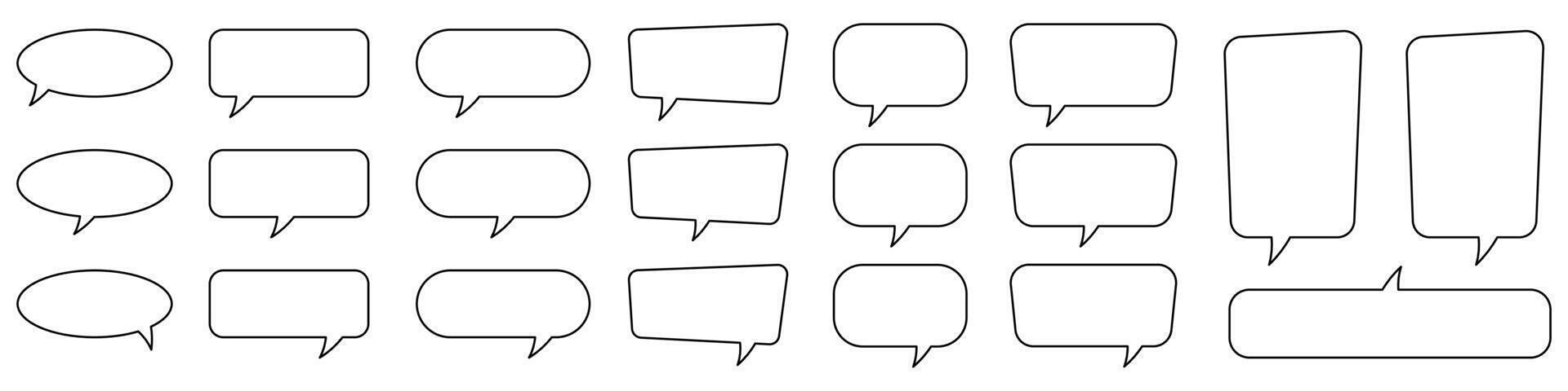 Speech bubble, speech balloon, chat bubble line art icon for apps and websites. vector