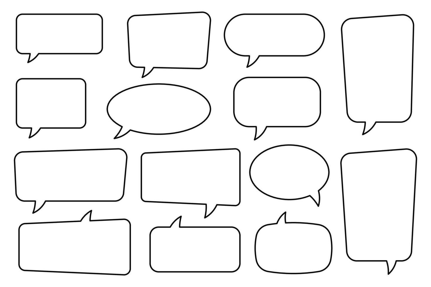 Speech bubble, speech balloon, chat bubble line art icon for apps and websites. vector