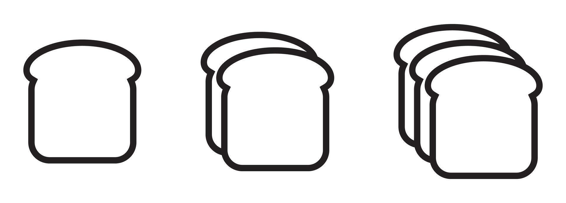 Bread slices icon. line icons set. vector