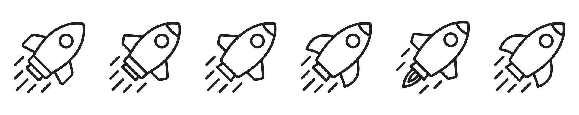 Rocket icon. Simple outline rocket sign. Rocket launched icon. vector