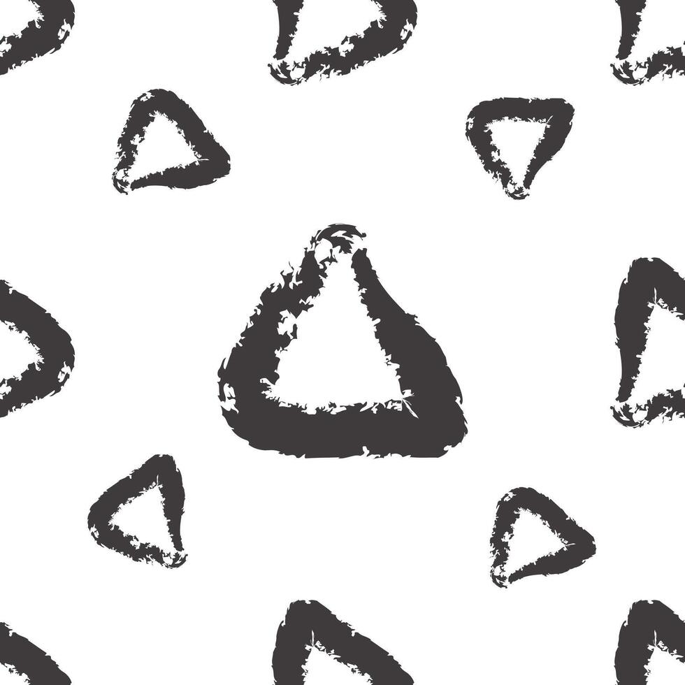Pattern with Hand Drawn Irregular Triangles on a White Background vector
