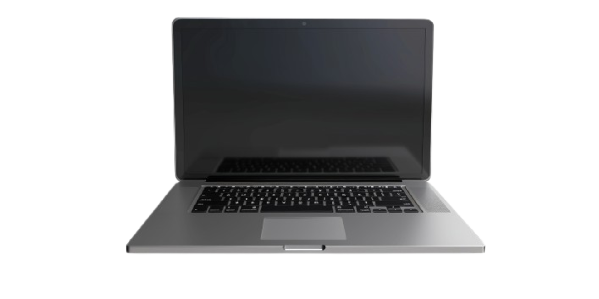 Blank Screen Laptop Top View Isolated on Clear Background png