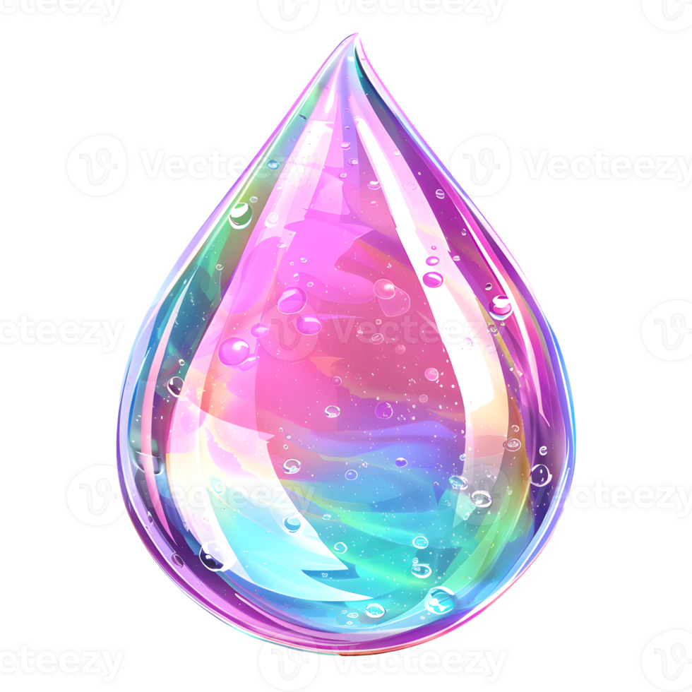watercolor drop with rainbow colors on it png