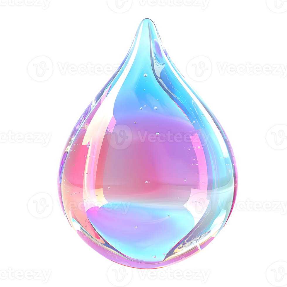 a drop of water with a rainbow colored background png