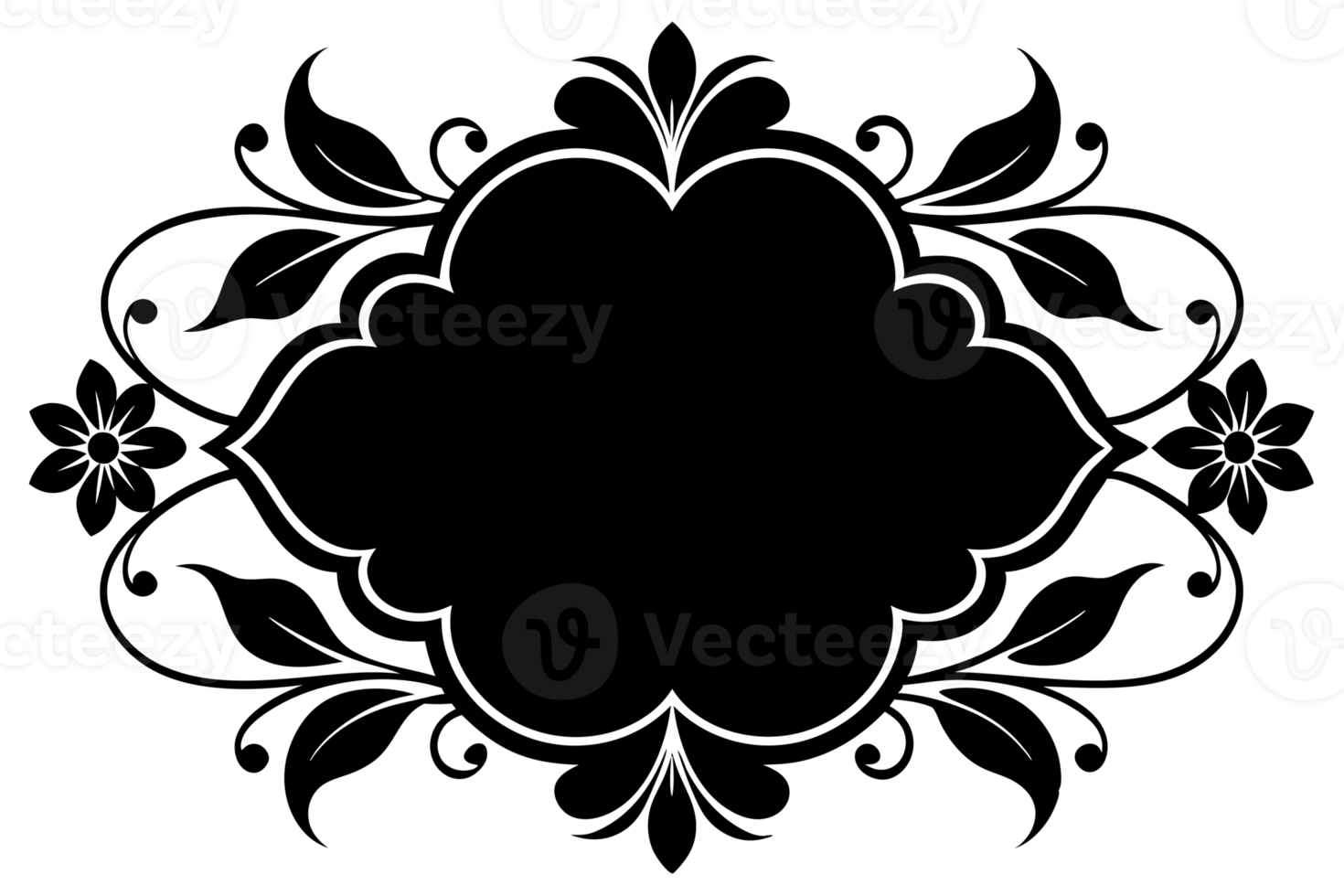 circular design with floral and leafy patterns radiates symmetrically png