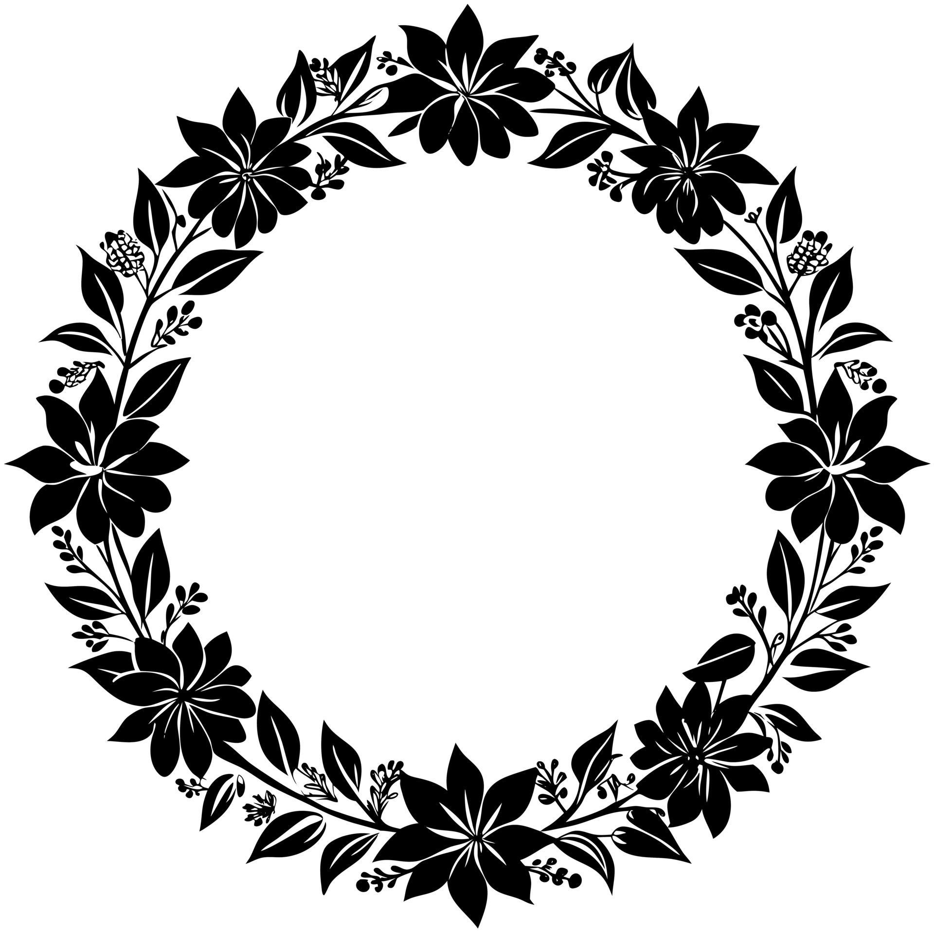 circular design with floral and leafy patterns radiates symmetrically