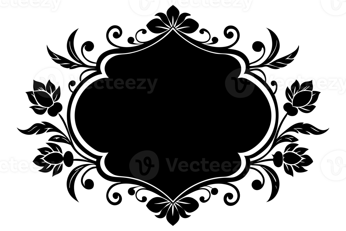 circular design with floral and leafy patterns radiates symmetrically png