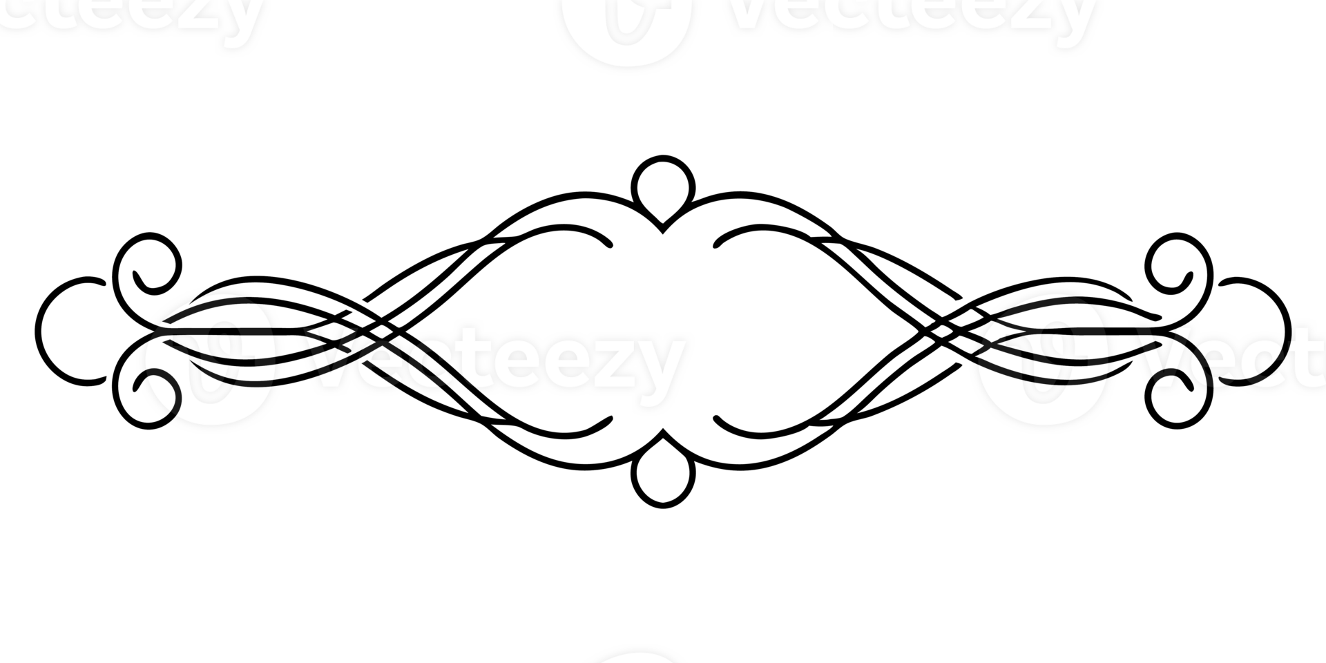 graphic with a black elegant plant ornament on an isolated background png