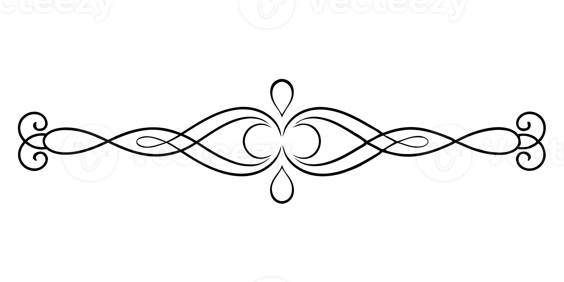 graphic with a black elegant plant ornament on an isolated background png
