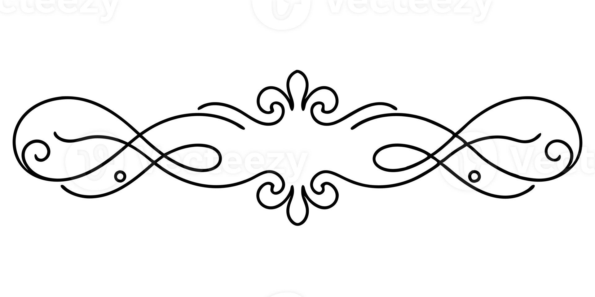 graphic with a black elegant plant ornament on an isolated background png