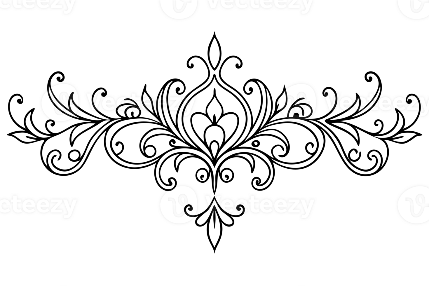 Grafik mit ein schwarz elegant Pflanze Ornament auf ein isoliert Hintergrund png