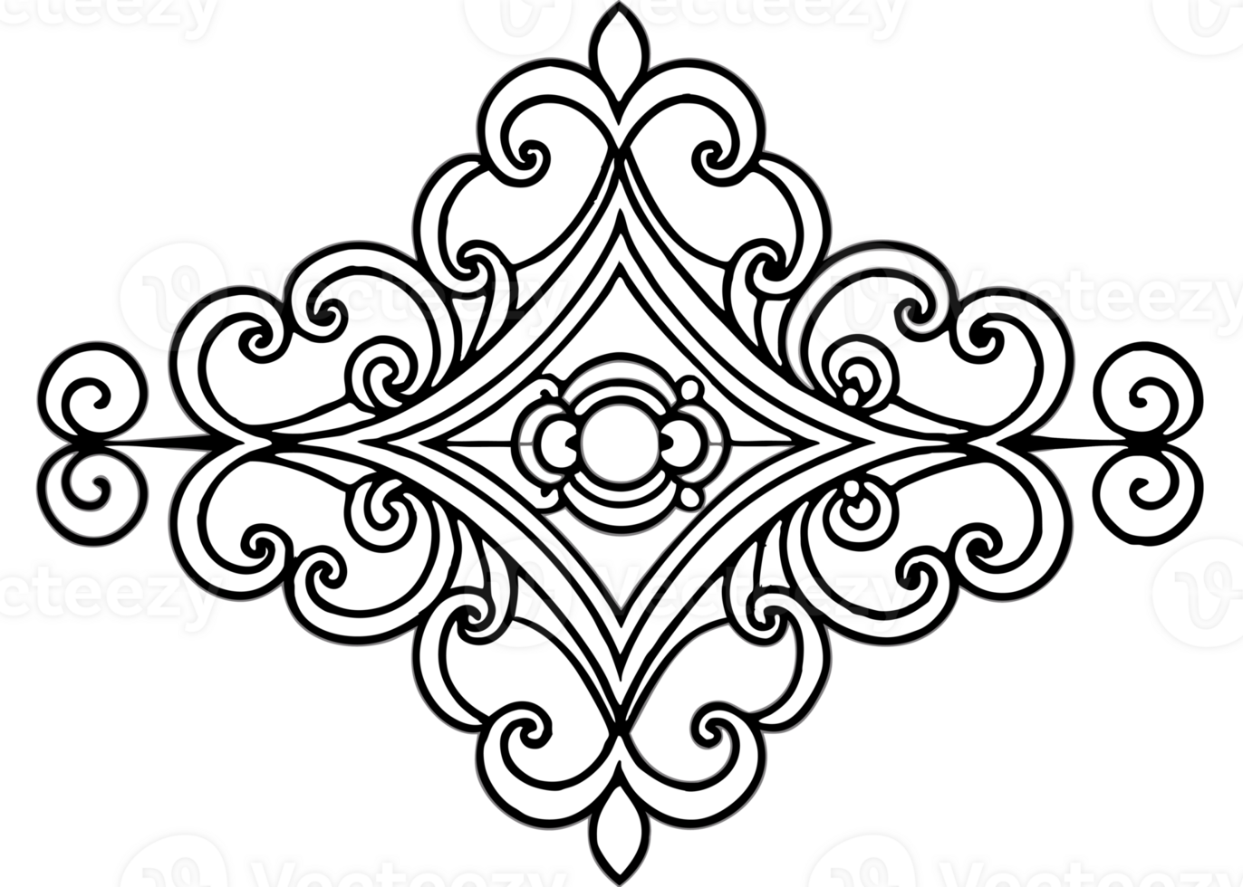 gráfico con un negro elegante planta ornamento en un aislado antecedentes png