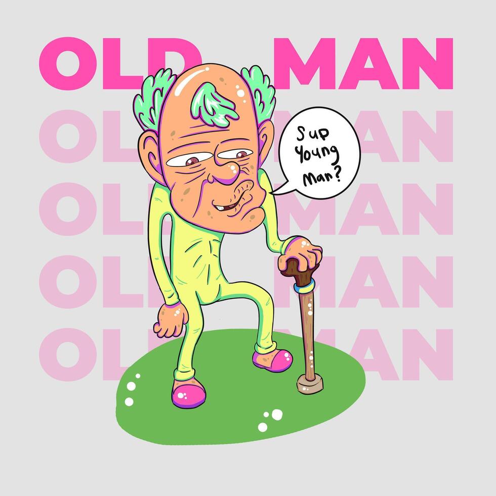 Old Man Character Design vector