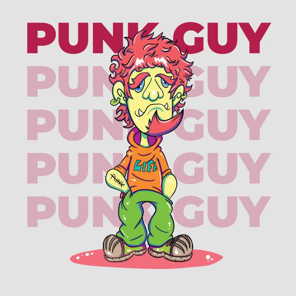 Punk GuyCharacter Design vector