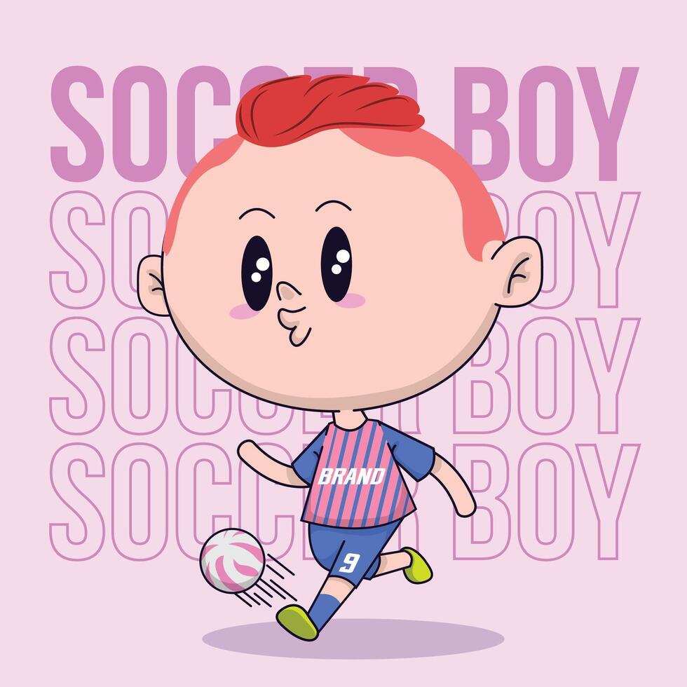Soccer boy Character Design vector