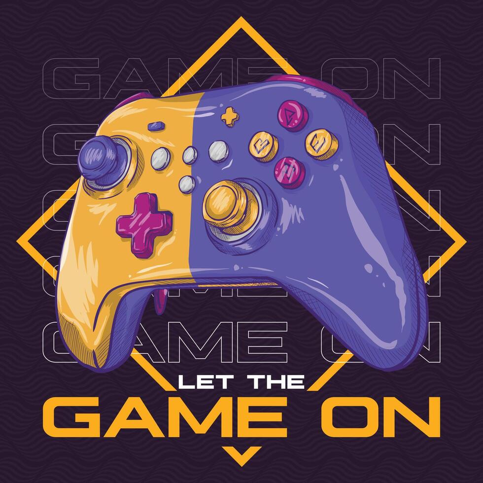 Game On Joystick Front Poster vector