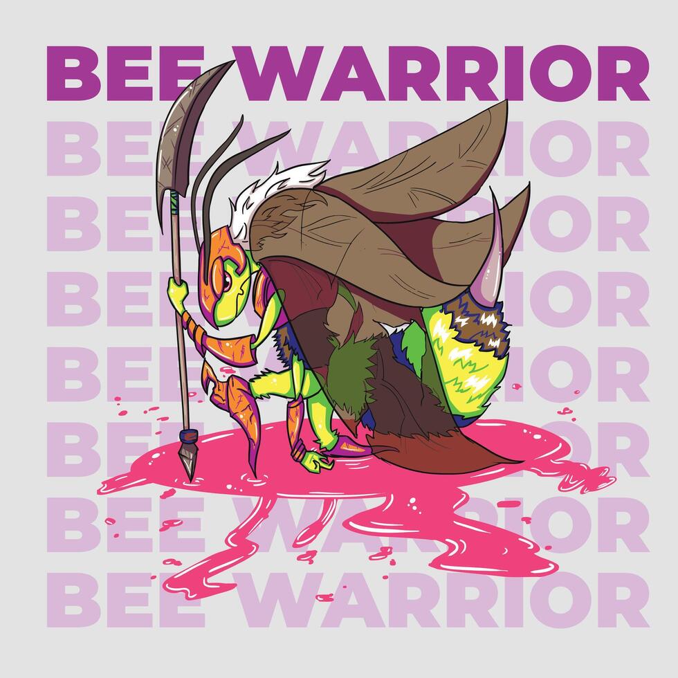 Bee Warrior Character Design vector