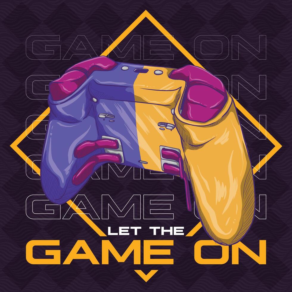 Game On Joystick Back Poster vector