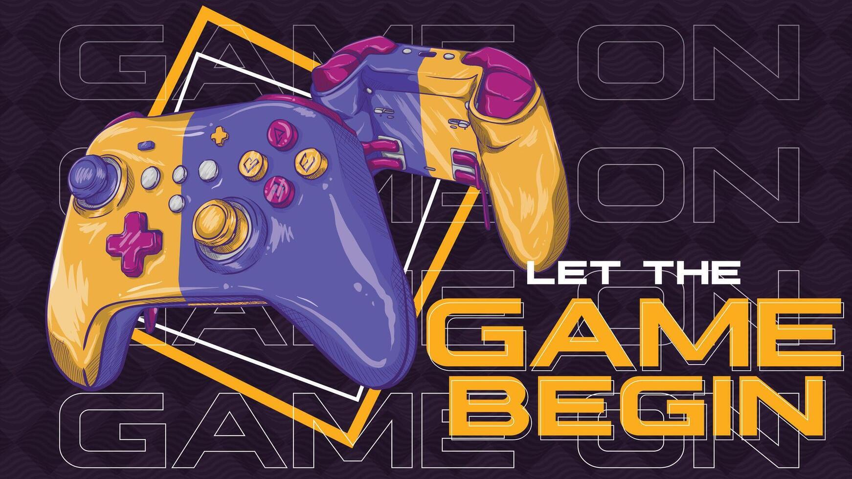Game On Joystick Poster vector