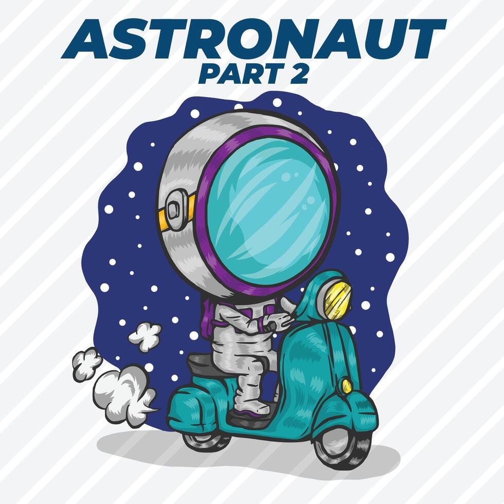 ASTRONAUT RIDING A VESPA vector
