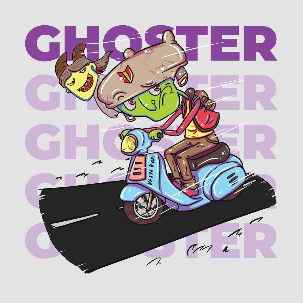 Men and a Ghost Character Design vector