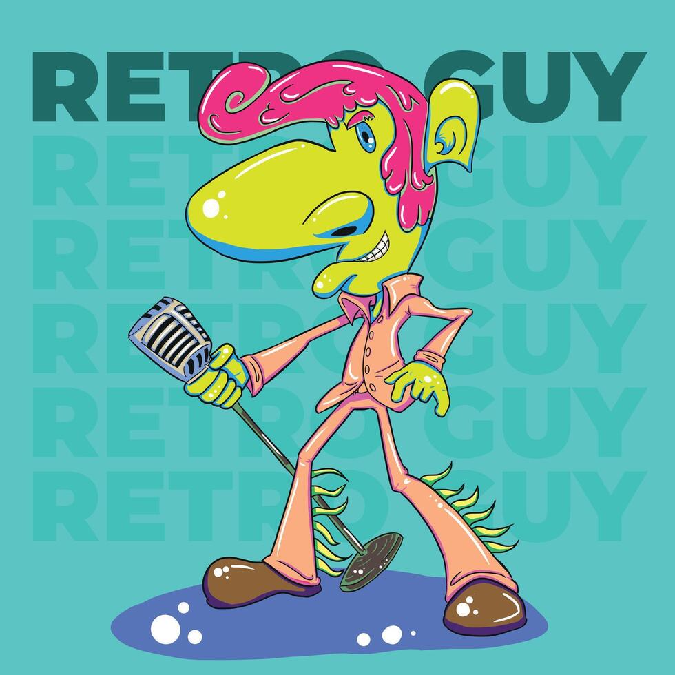 Retro Guy Character Design vector
