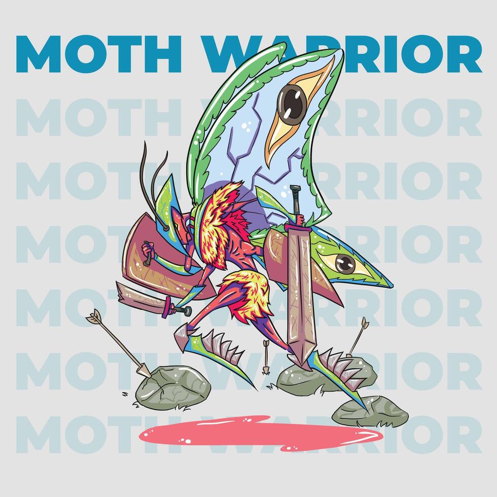 Moth Warrior Character Design vector