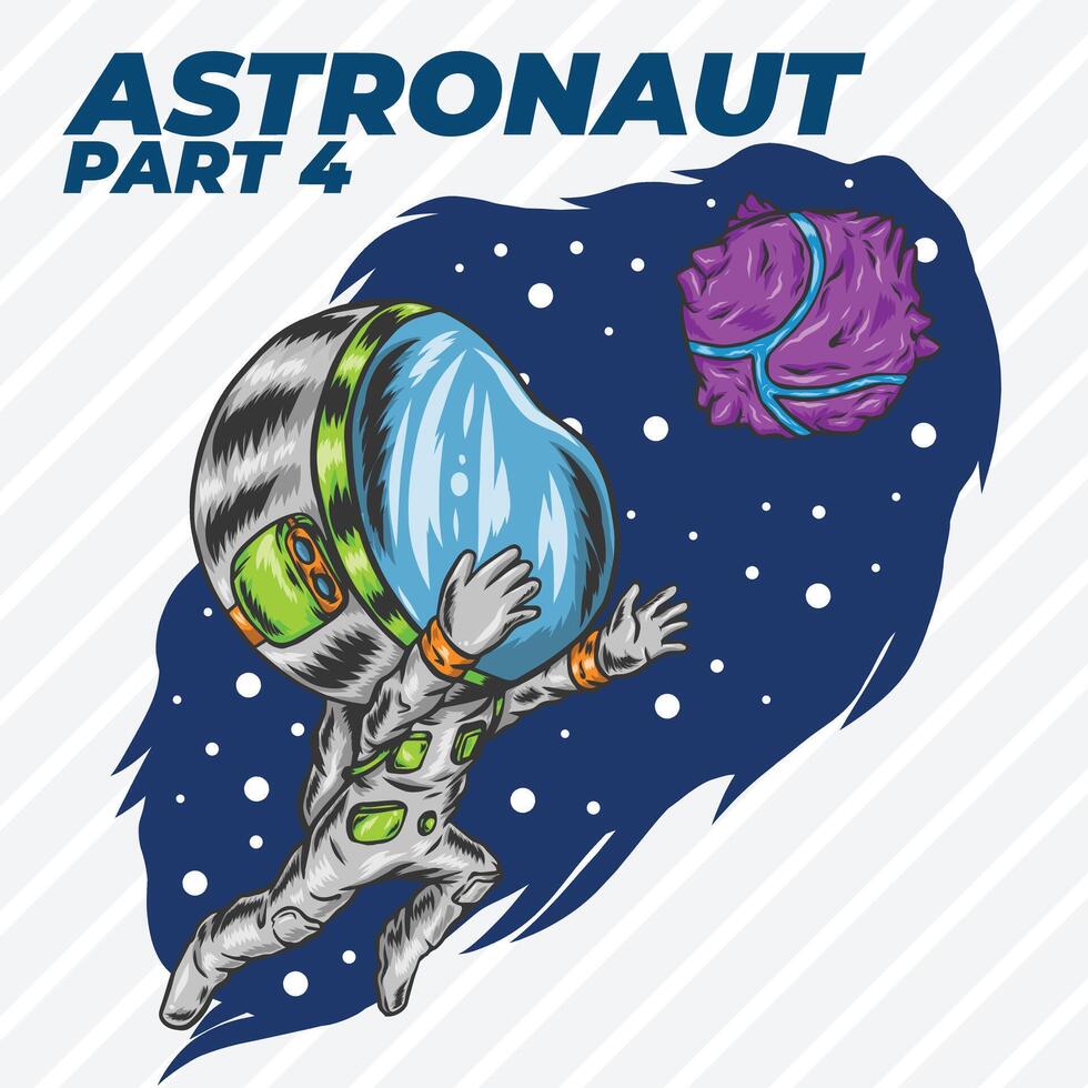 ASTRONAUT FLYING IN SPACE vector