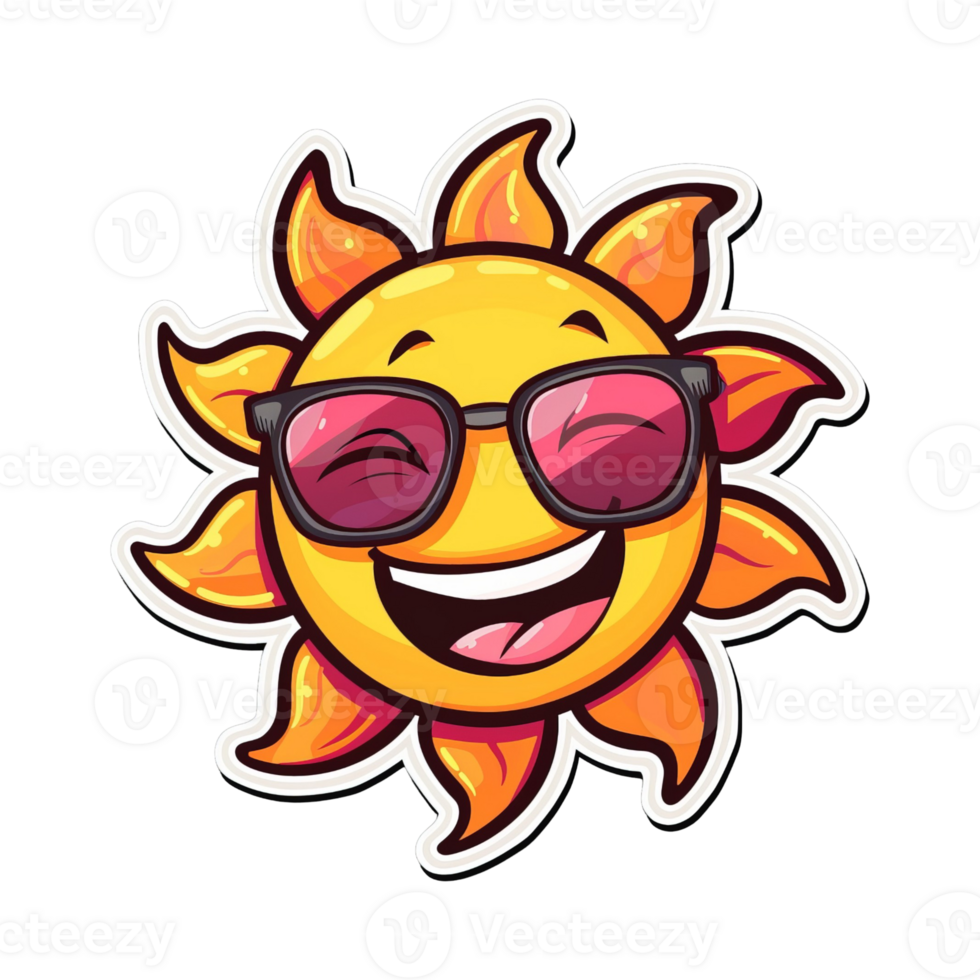 Smiling Sun Wearing Sunglasses png