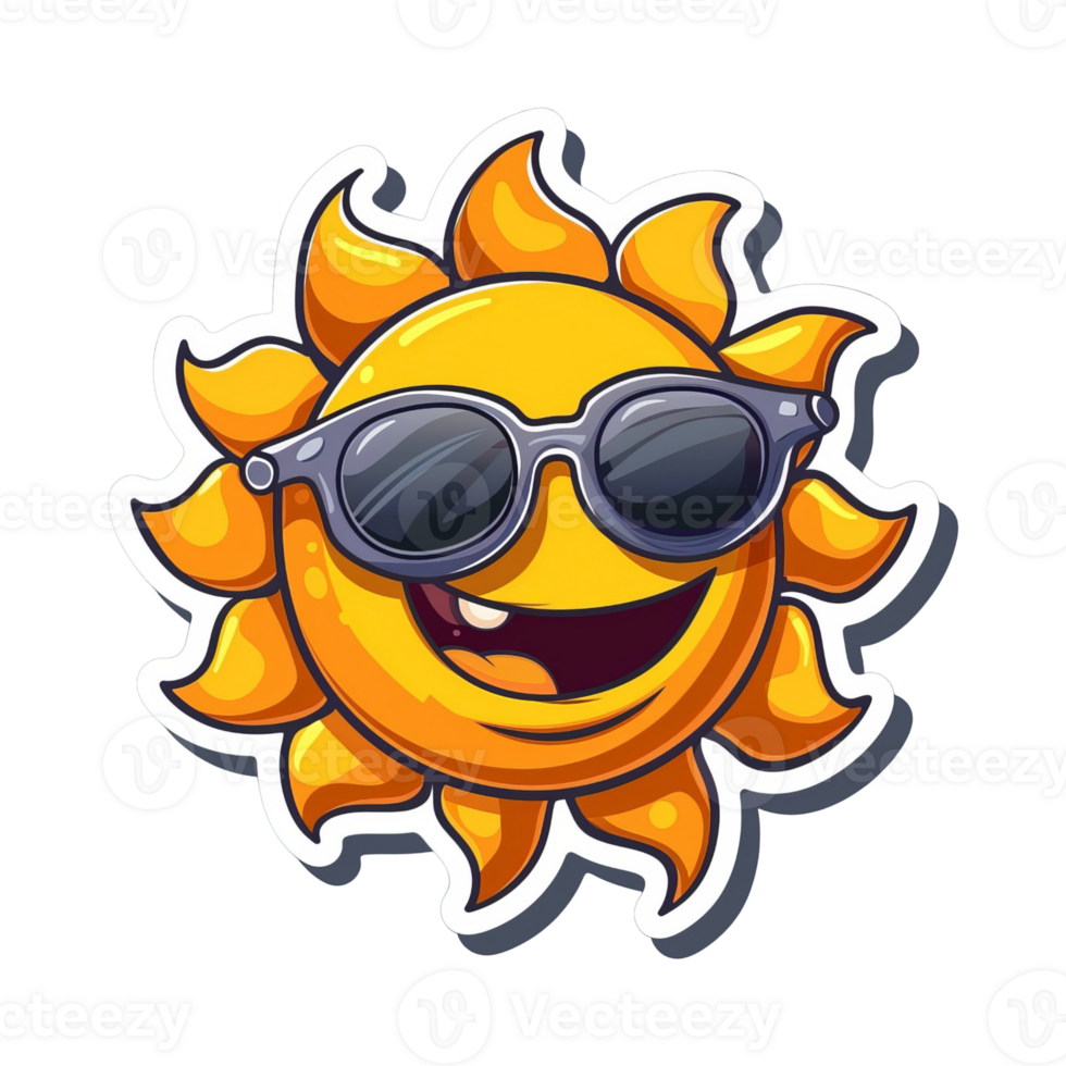 Cartoon Sun Wearing Sunglasses png