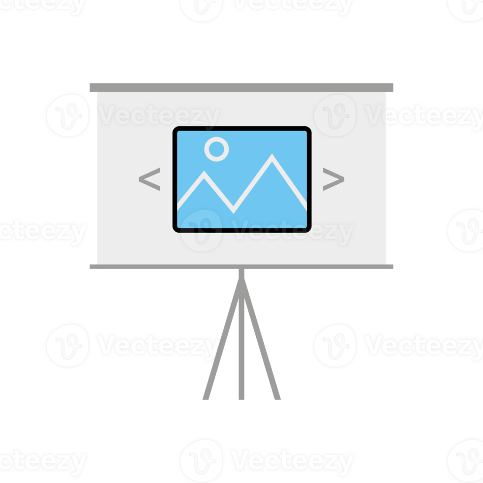 Slideshow, projector, presentation line icon for web site and mobile app png