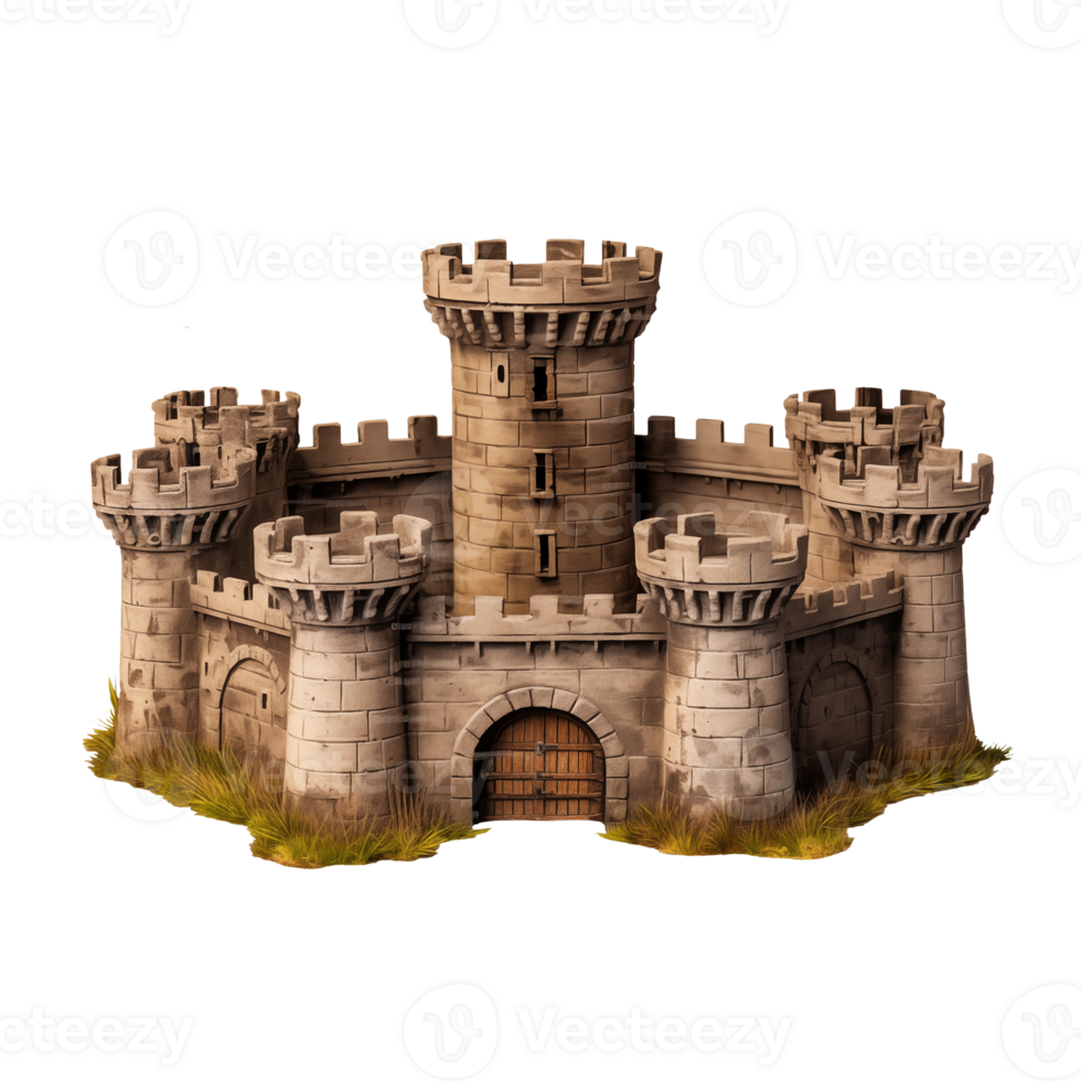 Medieval castle isolated on transparent background png