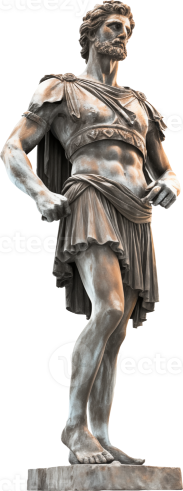 Ancient greek statue isolated on transparent background png