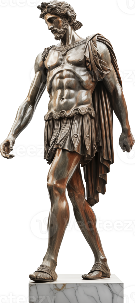 Ancient greek statue isolated on transparent background png